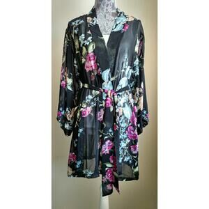 Helena Quinn Kimono/Robe Floral Sheer Lightweight One Size New